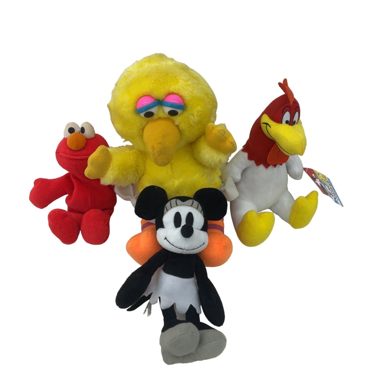 Plush LOT Looney Tunes Foghorn Leghorn Minnie Mouse Sesame Street Elmo Big Bird - Warehouse Toys