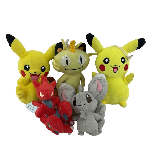 Pokemon Character LOT Evee Sobble Scizor Sitting Cuties Meowth Pikachu Plush - Warehouse Toys