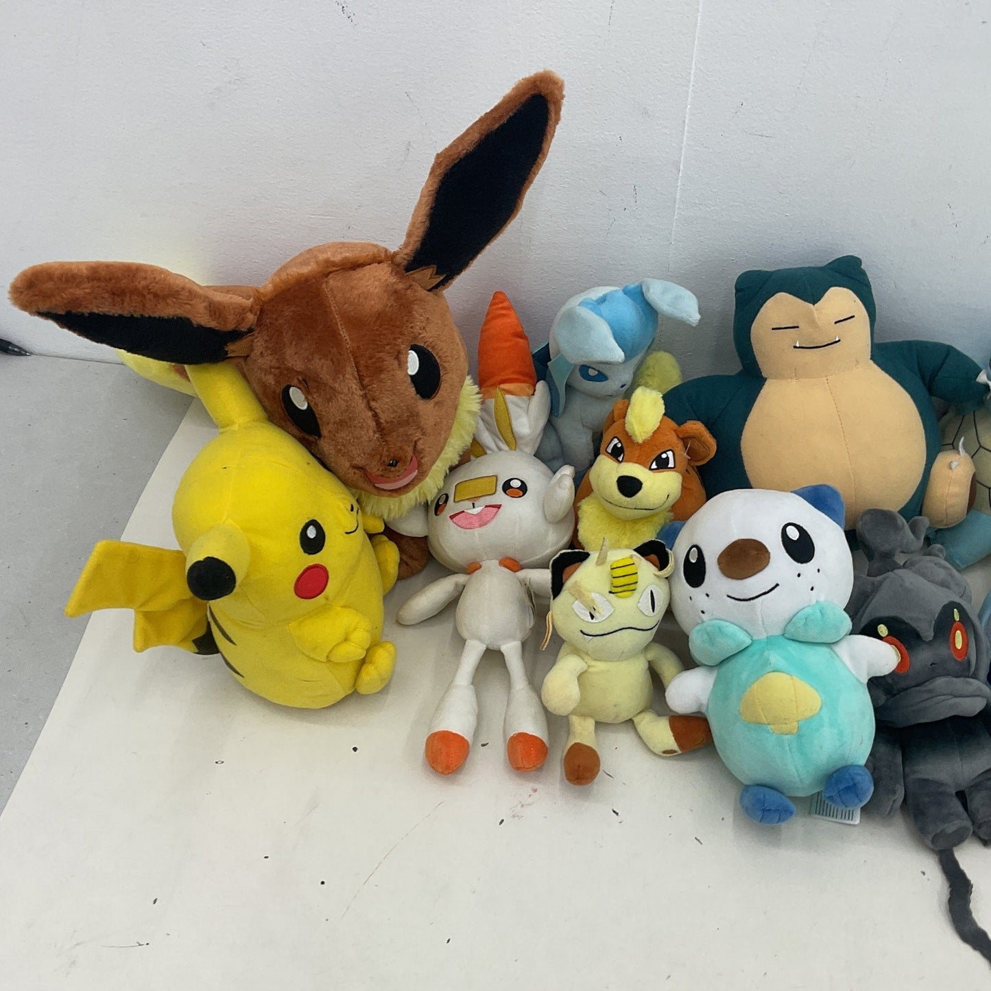 Pokemon Mixed Preowned Character Plush LOT Eevee Pikachu Snorlax Meowth - Warehouse Toys