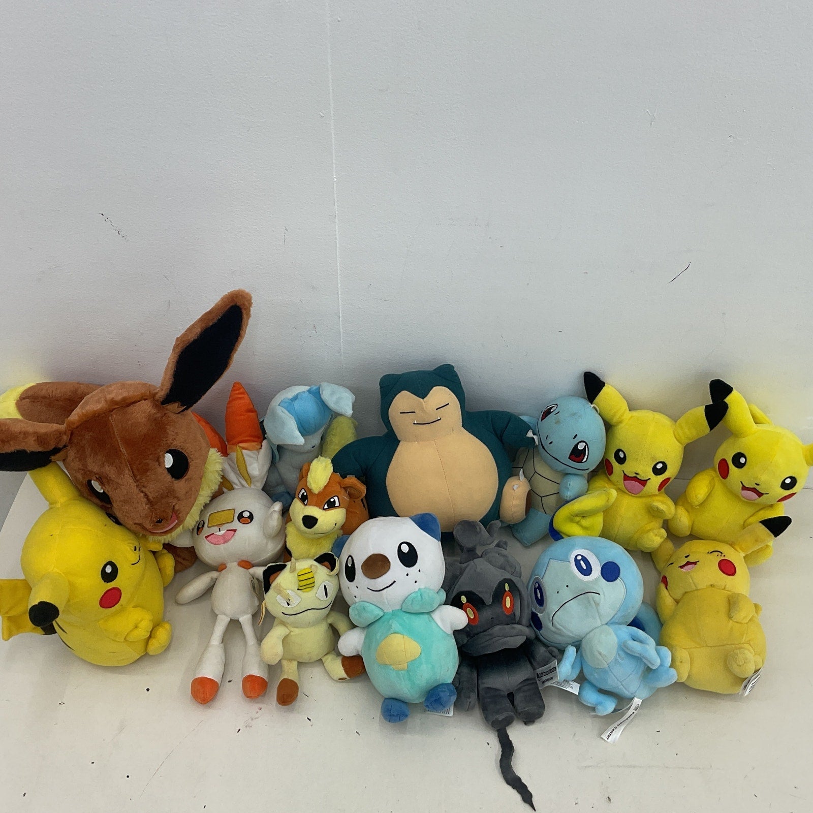 Pokemon Mixed Preowned Character Plush LOT Eevee Pikachu Snorlax Meowth - Warehouse Toys