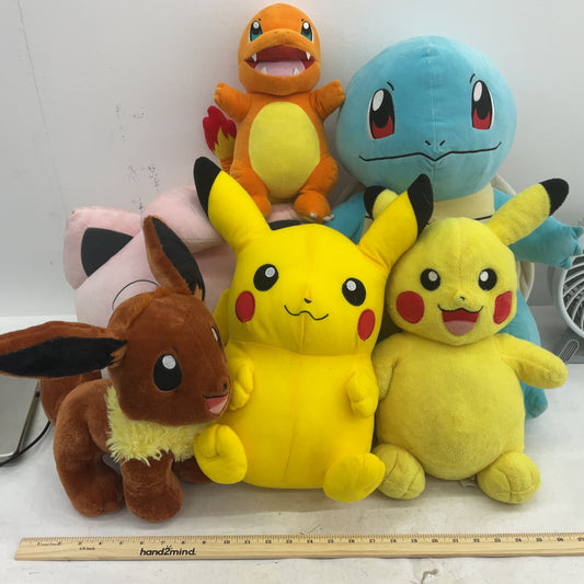 Pokemon Multicolor Stuffed Animal Charmander Pikachu Squirtle Plush Toy Lot - Warehouse Toys