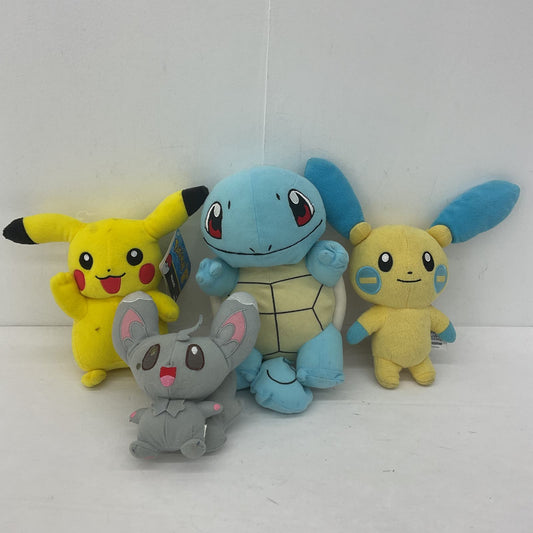 Pokemon Tomy Nintendo Multicolor Stuffed Animal Squirtle Yellow Gray Pikachu Lot - Warehouse Toys