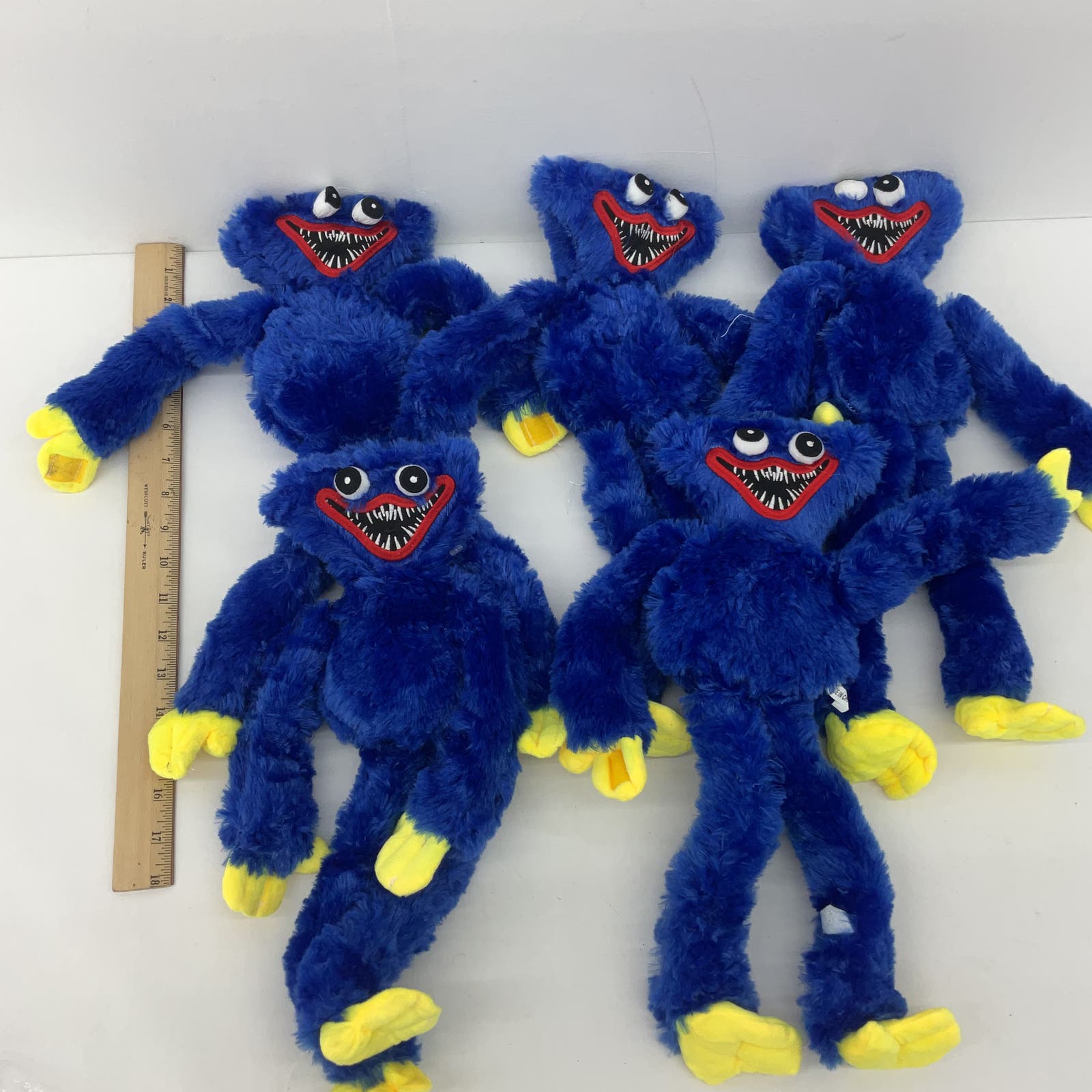 Poppy Playtime Horror Huggy Wuggy Blue Monster Plush LOT of 5 Used - Warehouse Toys