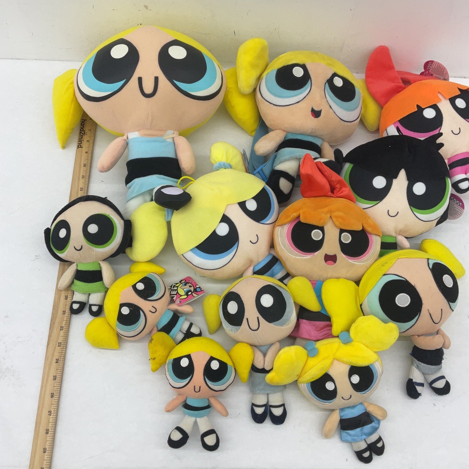 Powerpuff Girls Bubbles Blossom Buttercup Plush Toys Preowned Stuffed Animal LOT - Warehouse Toys