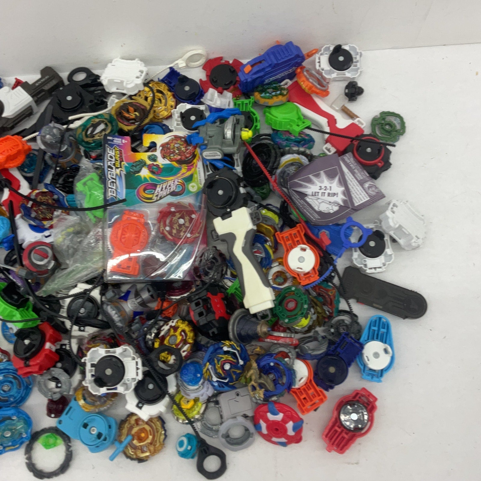 Preowned 10 lbs Beyblades Action Figure Collection LOT Toy Figures Parts Acc - Warehouse Toys