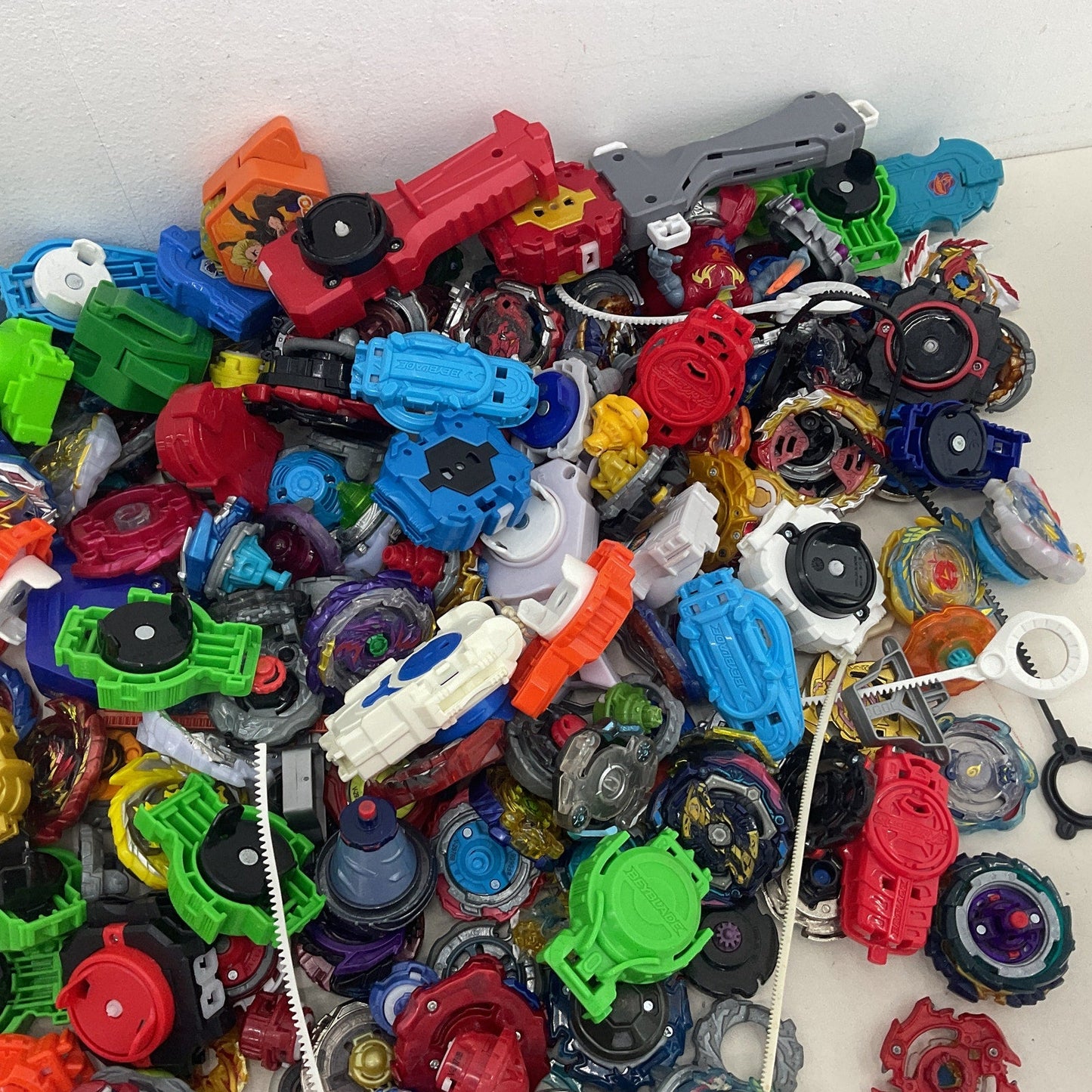 Preowned 10 lbs Beyblades Action Figure Collection LOT Toy Figures Parts Acc - Warehouse Toys