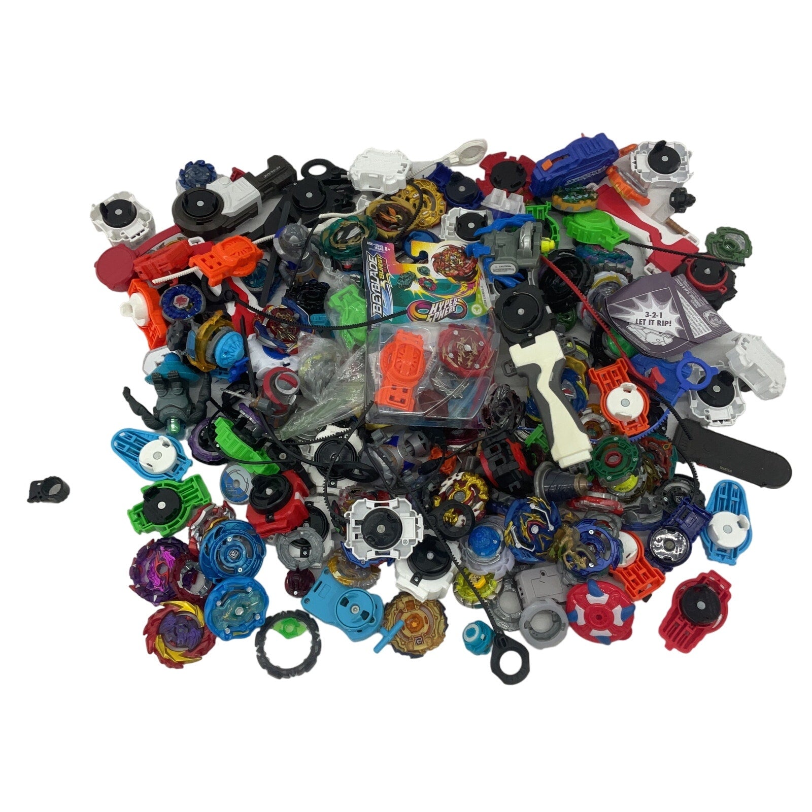 Preowned 10 lbs Beyblades Action Figure Collection LOT Toy Figures Parts Acc - Warehouse Toys