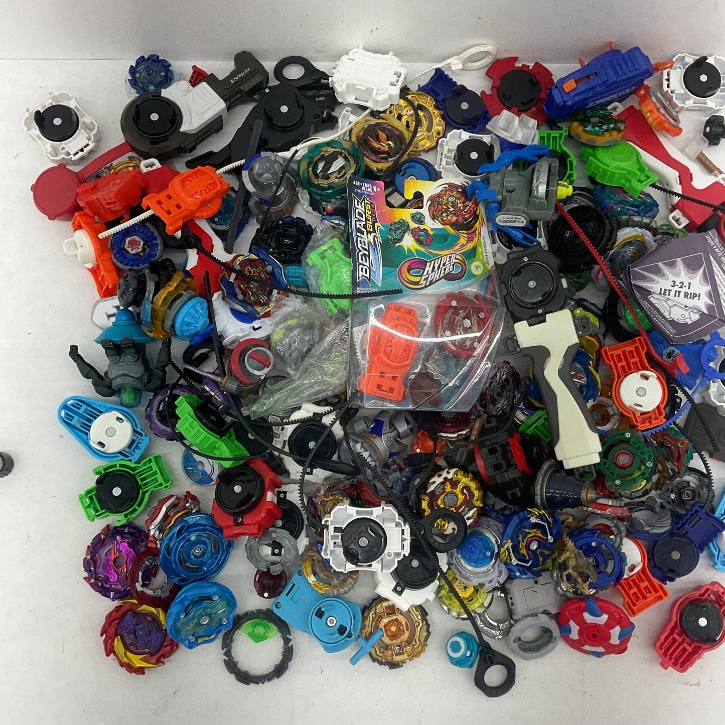 Preowned 10 lbs Beyblades Action Figure Collection LOT Toy Figures Parts Acc - Warehouse Toys