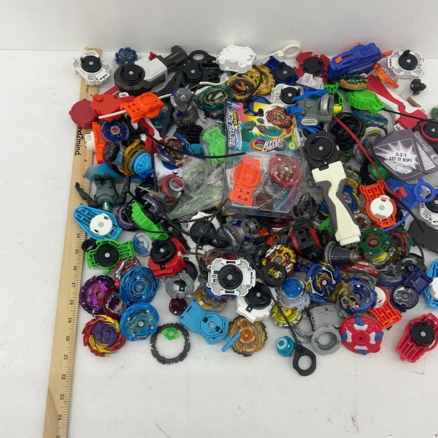 Preowned 10 lbs Beyblades Action Figure Collection LOT Toy Figures Parts Acc - Warehouse Toys