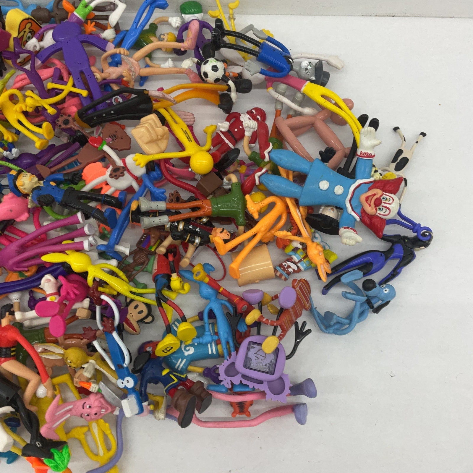 Preowned 10 lbs Mixed LOT Bendable Poseable Toy Figures Bozo Novelty Holiday - Warehouse Toys