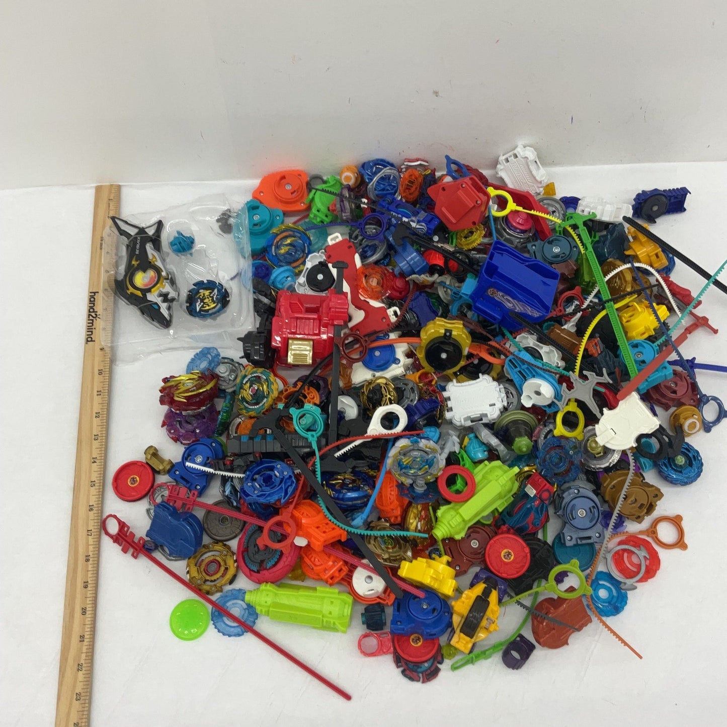 Preowned 11 lbs Beyblades Action Figure Collection LOT Toy Figures Parts Acc - Warehouse Toys