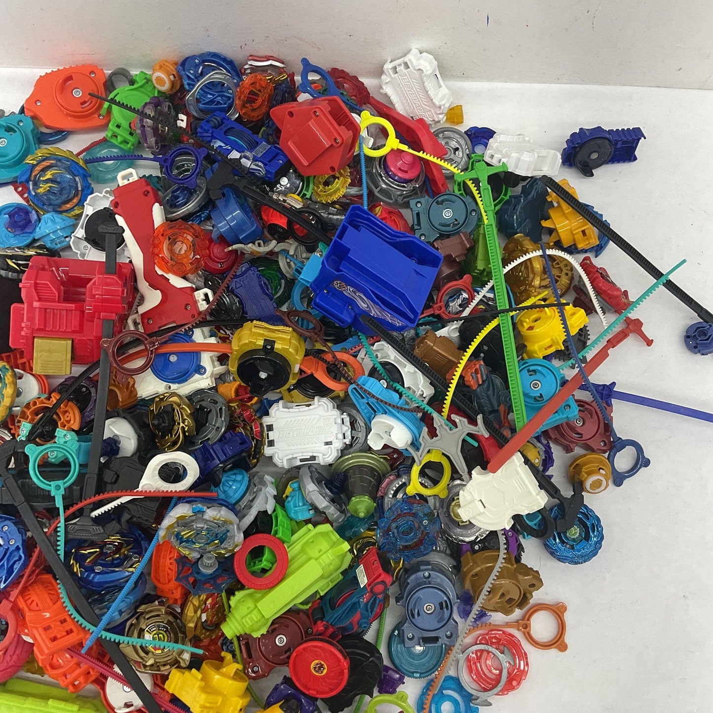 Preowned 11 lbs Beyblades Action Figure Collection LOT Toy Figures Parts Acc - Warehouse Toys