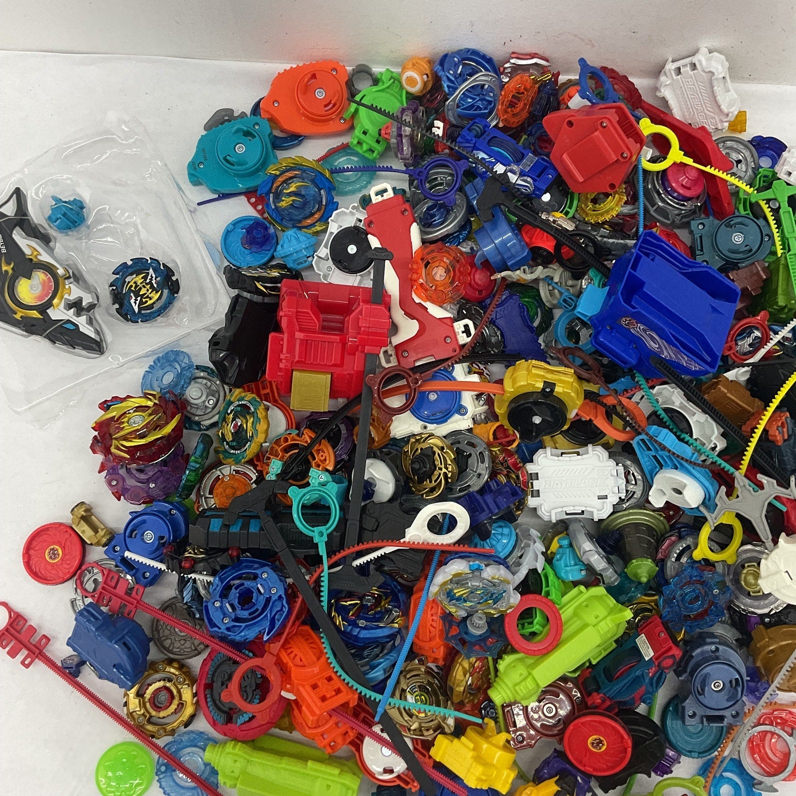 Preowned 11 lbs Beyblades Action Figure Collection LOT Toy Figures Parts Acc - Warehouse Toys