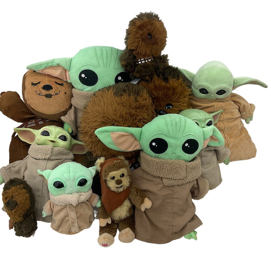 Preowned 12 lbs LOT Star Wars Stuffed Animals Grogu Ewok Chewbacca Plush Dolls - Warehouse Toys