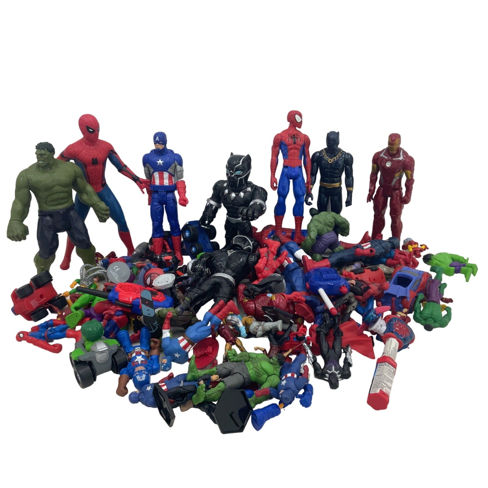 Preowned 15 lbs Super Hero Mixed Marvel Avengers Action Figures Toys Spiderman - Warehouse Toys