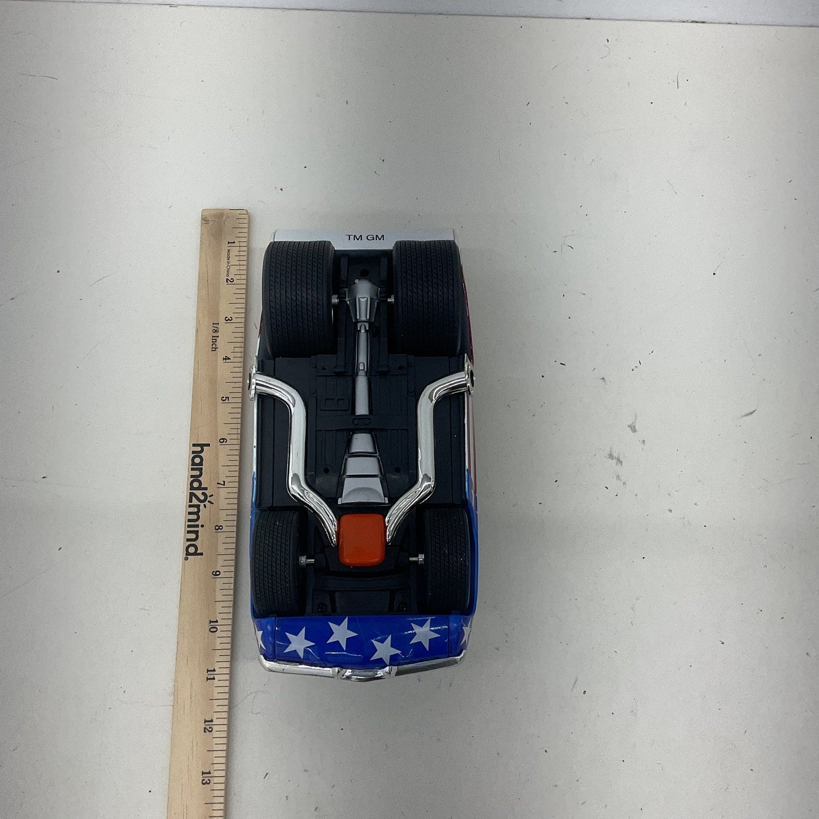 Preowned 2000 Funline Red White Blue USA Flag Muscle Machines Toy Car - Warehouse Toys