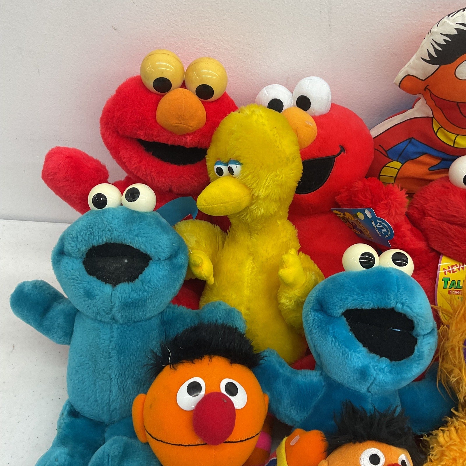 Preowned Assorted LOT 12 lbs Sesame Street Plush Dolls Stuffed Toys Big Bird - Warehouse Toys