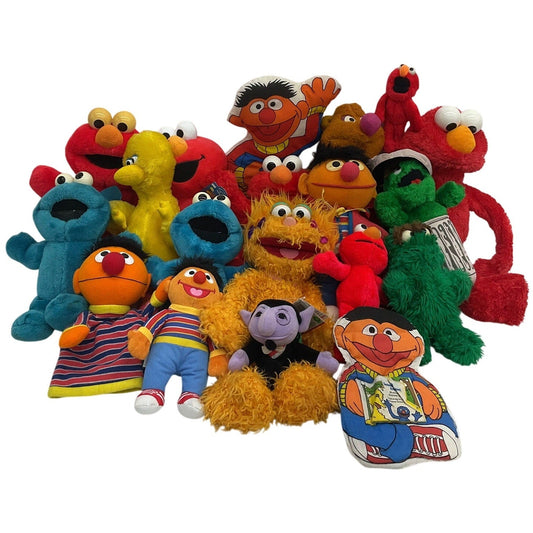 Preowned Assorted LOT 12 lbs Sesame Street Plush Dolls Stuffed Toys Big Bird - Warehouse Toys