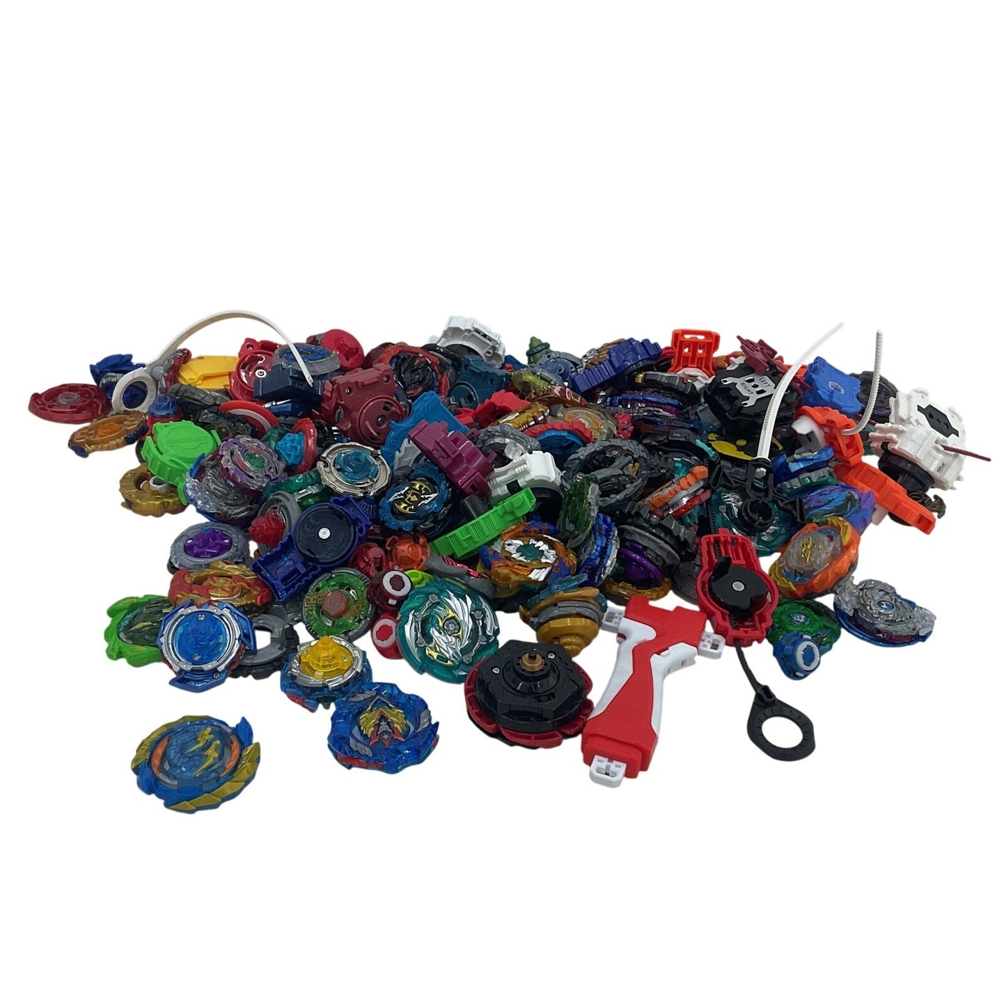 Preowned Beyblades Action Figure 10 lbs Collection LOT Toy Figures Parts Acc - Warehouse Toys