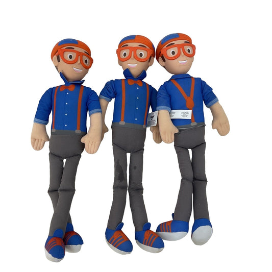 Preowned Blippi Blue Plush Character Dolls LOT of 3 Stuffed Toys AS IS - Warehouse Toys