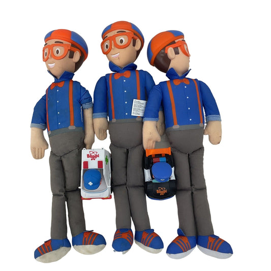 Preowned Blippi Plush Character Dolls LOT of 3 - Warehouse Toys