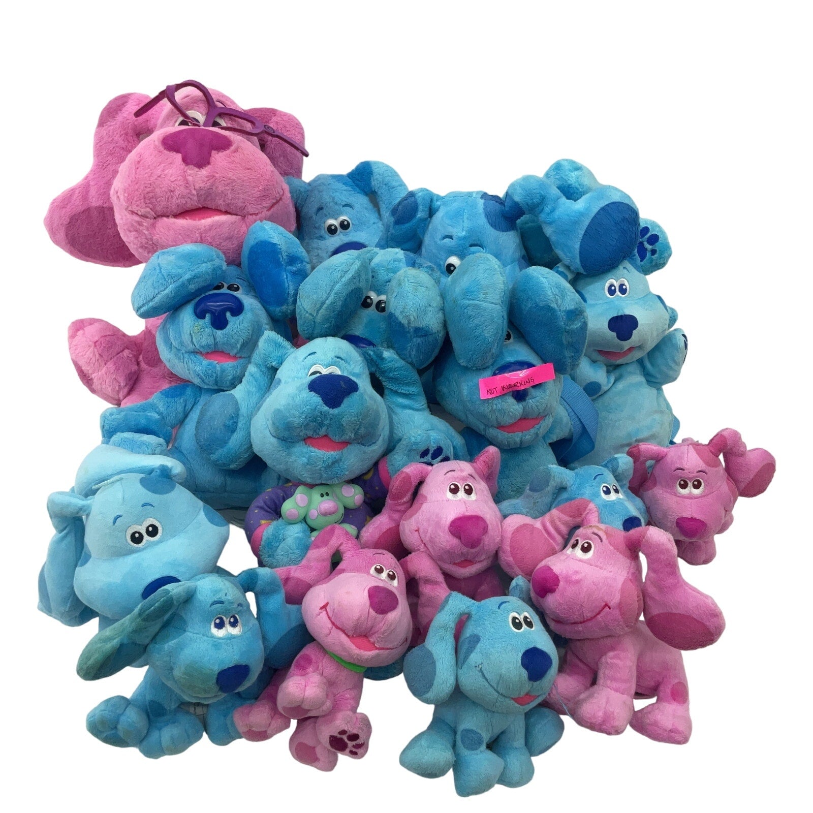 Preowned Blue's Clues Magenta Blue Dog Plush Toy LOT 13 lbs Mixed Stuffed - Warehouse Toys