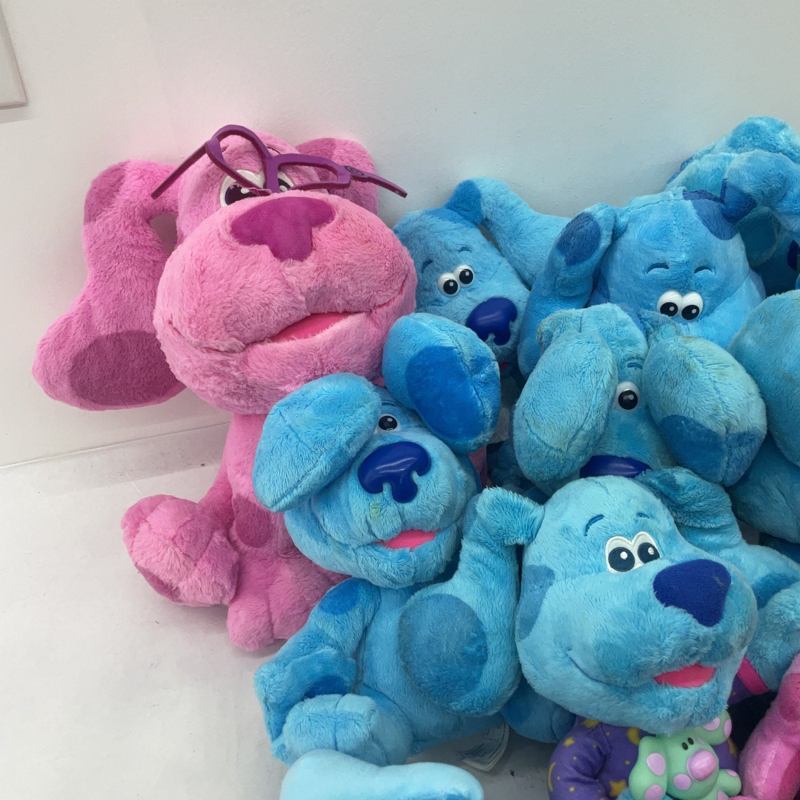 Preowned Blue's Clues Magenta Blue Dog Plush Toy LOT 13 lbs Mixed Stuffed - Warehouse Toys