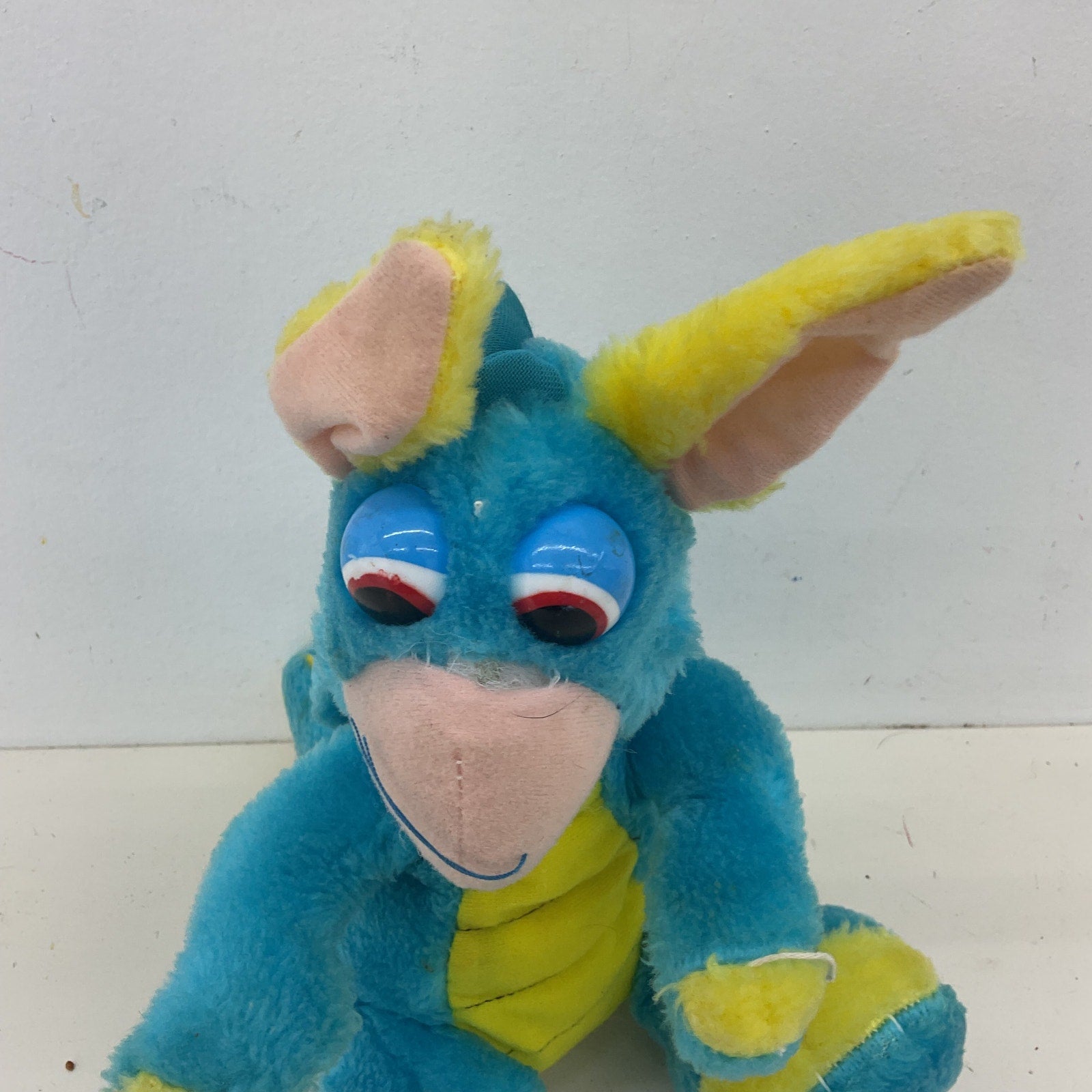 Preowned Busch Gardens Blue & Yellow Vintage Dragon Stuffed Animal Plush AS IS - Warehouse Toys