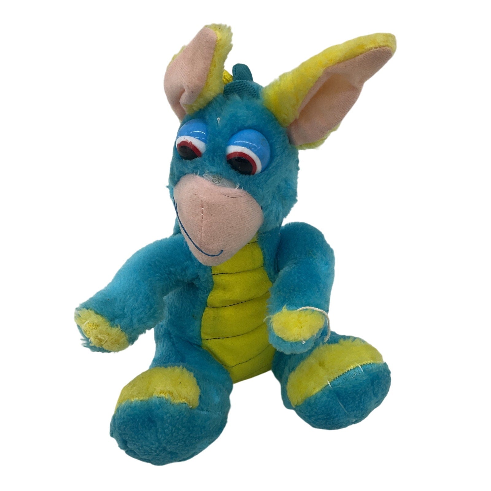 Preowned Busch Gardens Blue & Yellow Vintage Dragon Stuffed Animal Plush AS IS - Warehouse Toys