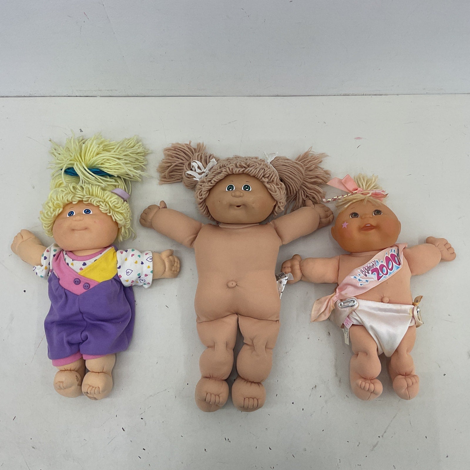 Preowned Cabbage Patch Kids Soft Body Baby Dolls LOT of 3 Blonde Girls - Warehouse Toys