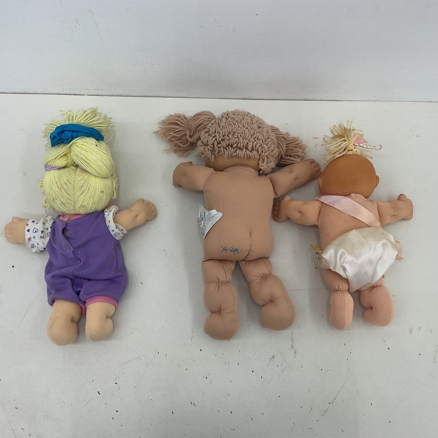 Preowned Cabbage Patch Kids Soft Body Baby Dolls LOT of 3 Blonde Girls - Warehouse Toys