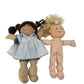 Preowned Cabbage Patch Kids Tan Cloth Baby Doll CPK Dolls lot of 2 - Warehouse Toys