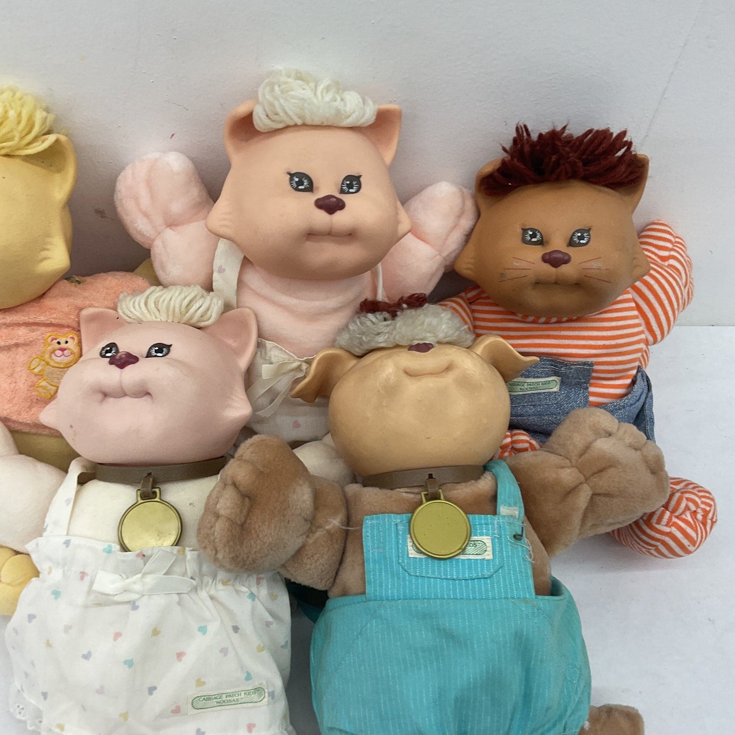 Preowned Cabbage Patch Kids Vintage Koosa Animal Play Dolls LOT Cats Dogs - Warehouse Toys