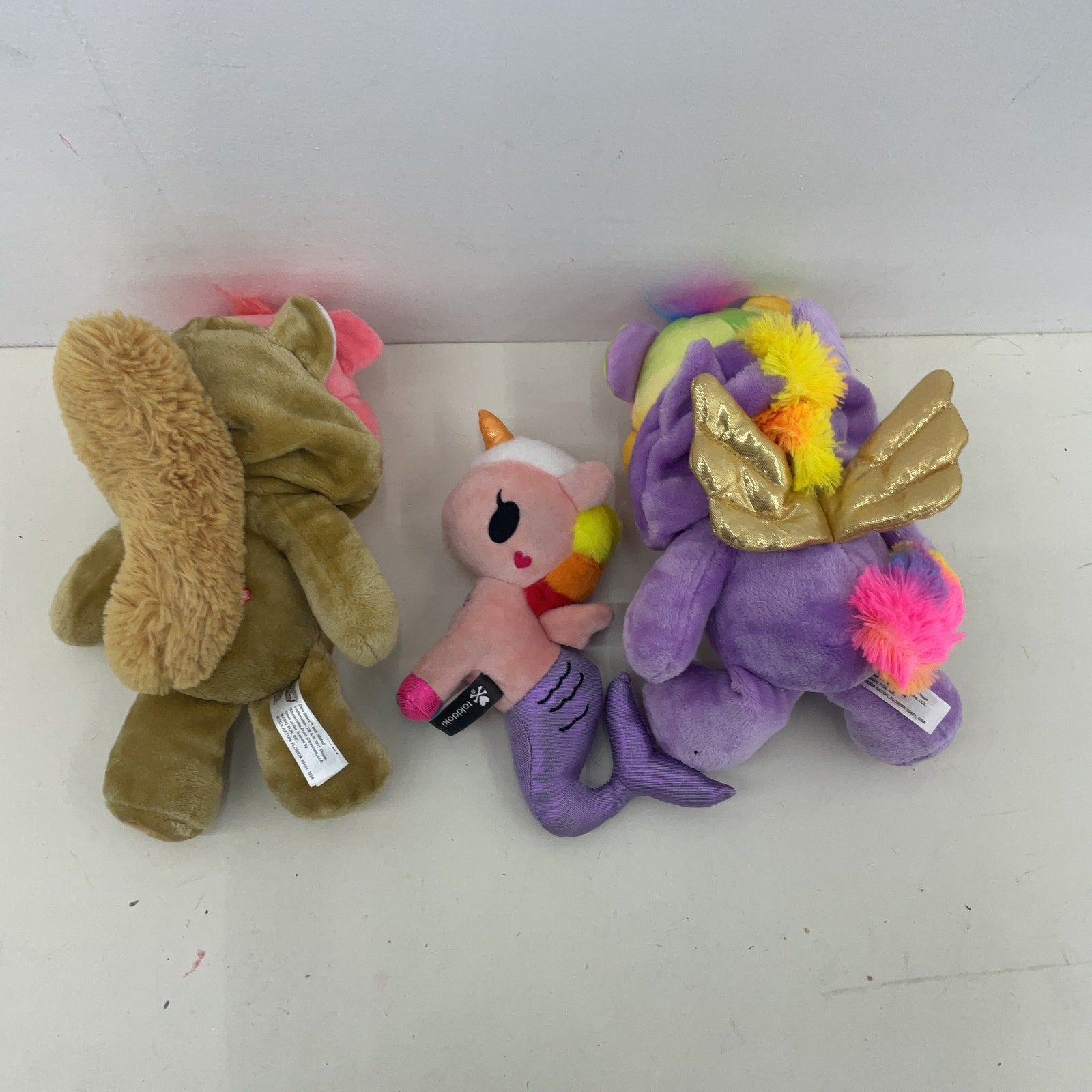 Preowned Care Bears Tokidoki Unicorn Mermaid Stuffed Animals Plush Dolls LOT - Warehouse Toys