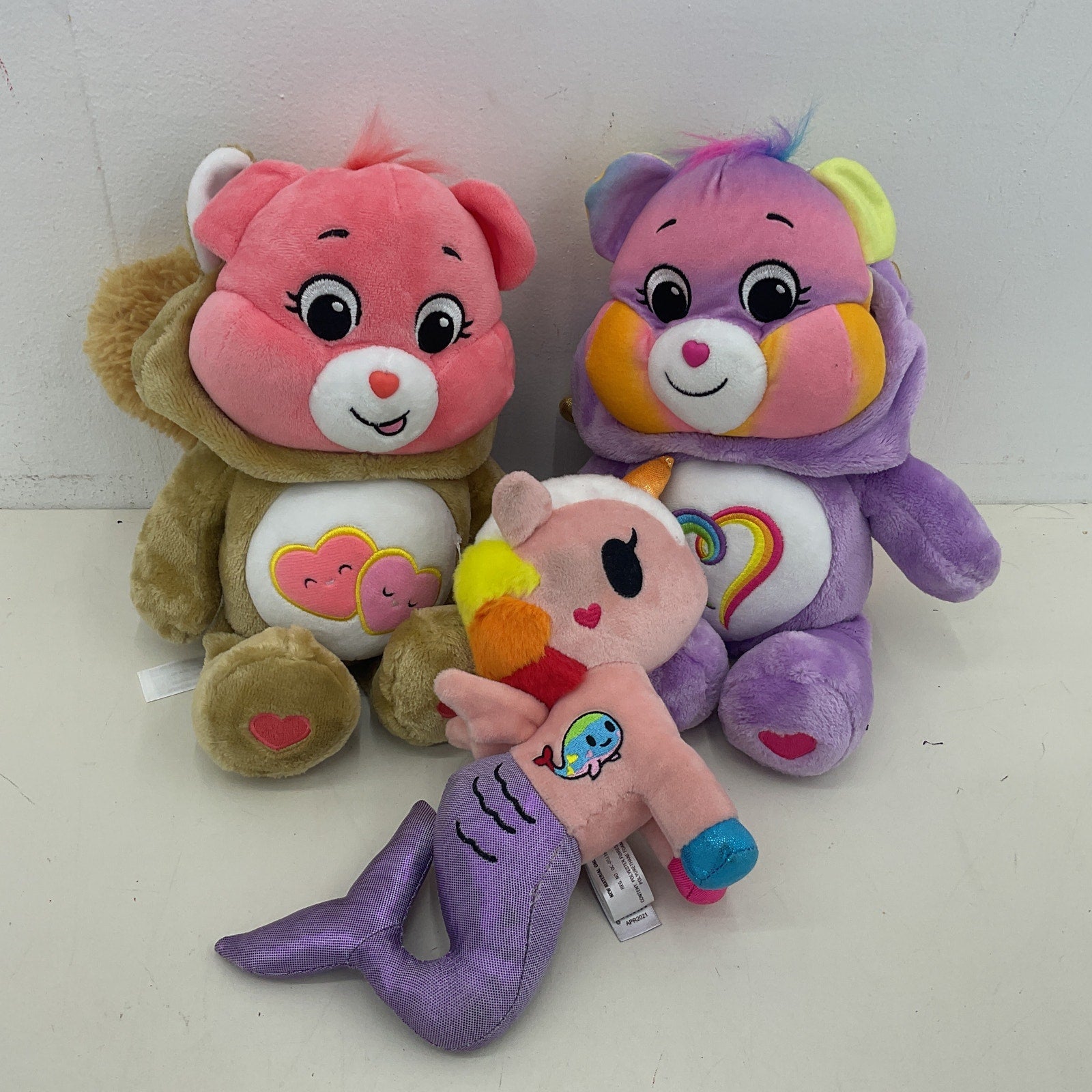 Preowned Care Bears Tokidoki Unicorn Mermaid Stuffed Animals Plush Dolls LOT - Warehouse Toys