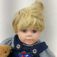 Preowned Cathay Collection Blonde Hair Play Baby Doll Toy in Blue Outfit CUTE - Warehouse Toys