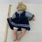 Preowned Cathay Collection Blonde Hair Play Baby Doll Toy in Blue Outfit CUTE - Warehouse Toys