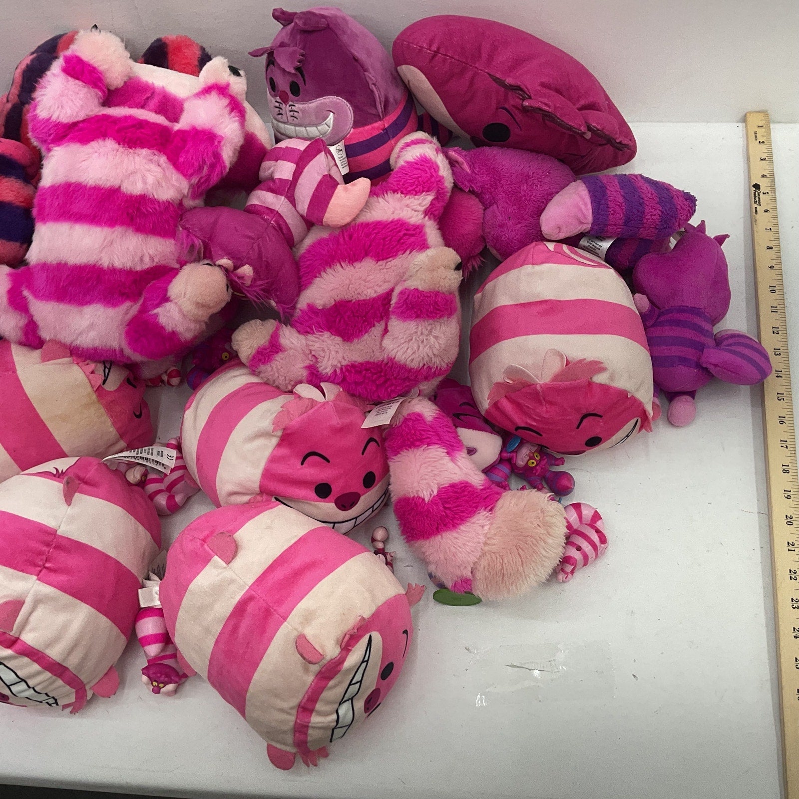 Preowned Cheshire Cat Plush Toys LOT Alice in Wonderland Figures Disney 11 lbs - Warehouse Toys