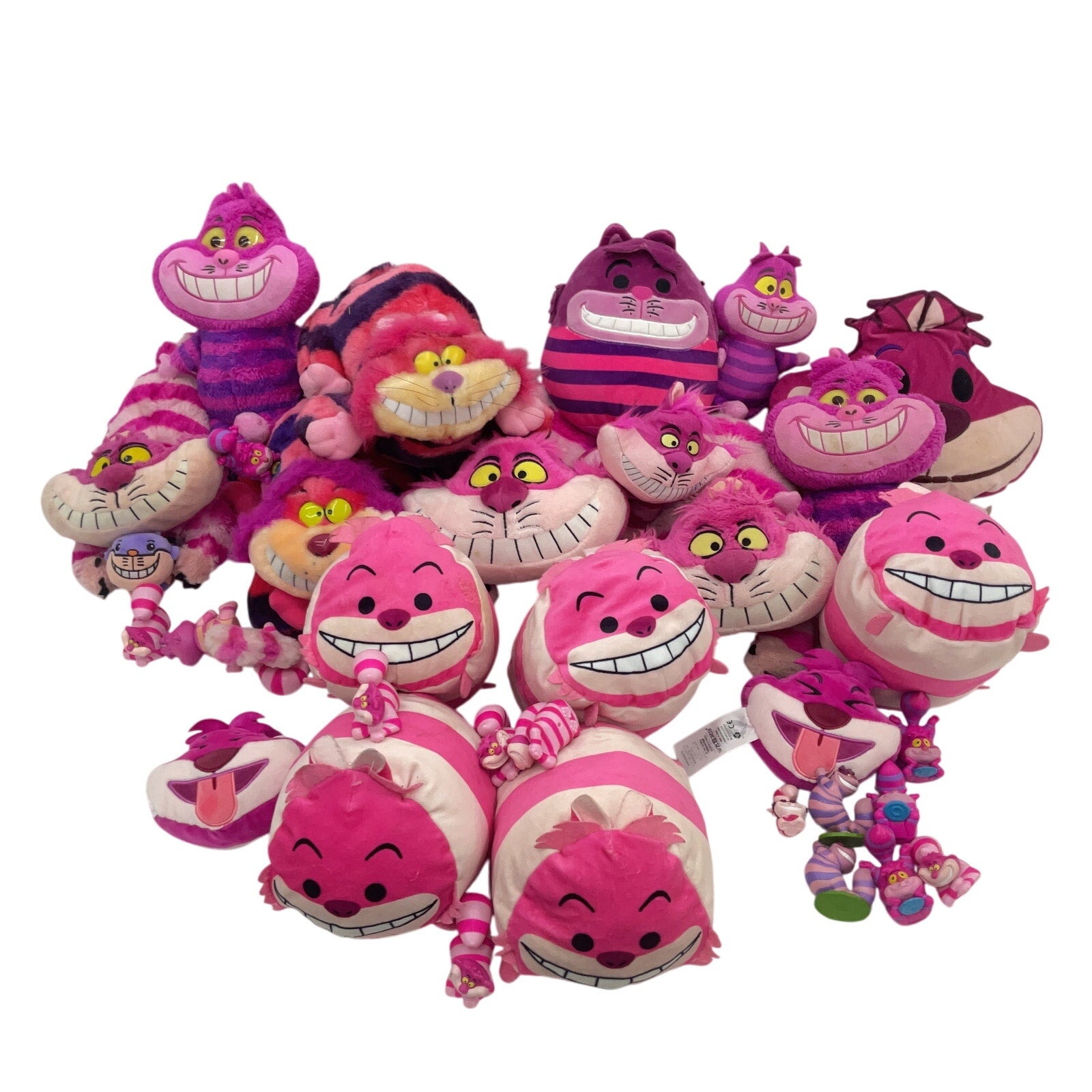 Preowned Cheshire Cat Plush Toys LOT Alice in Wonderland Figures Disney 11 lbs - Warehouse Toys