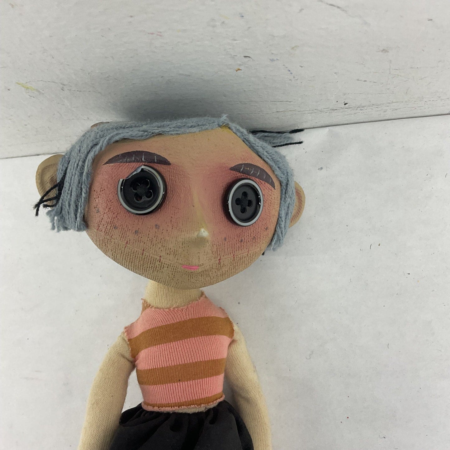 Preowned Coraline Replica Spooky Neil Gaiman Character Artist Doll BROKEN EYE - Warehouse Toys