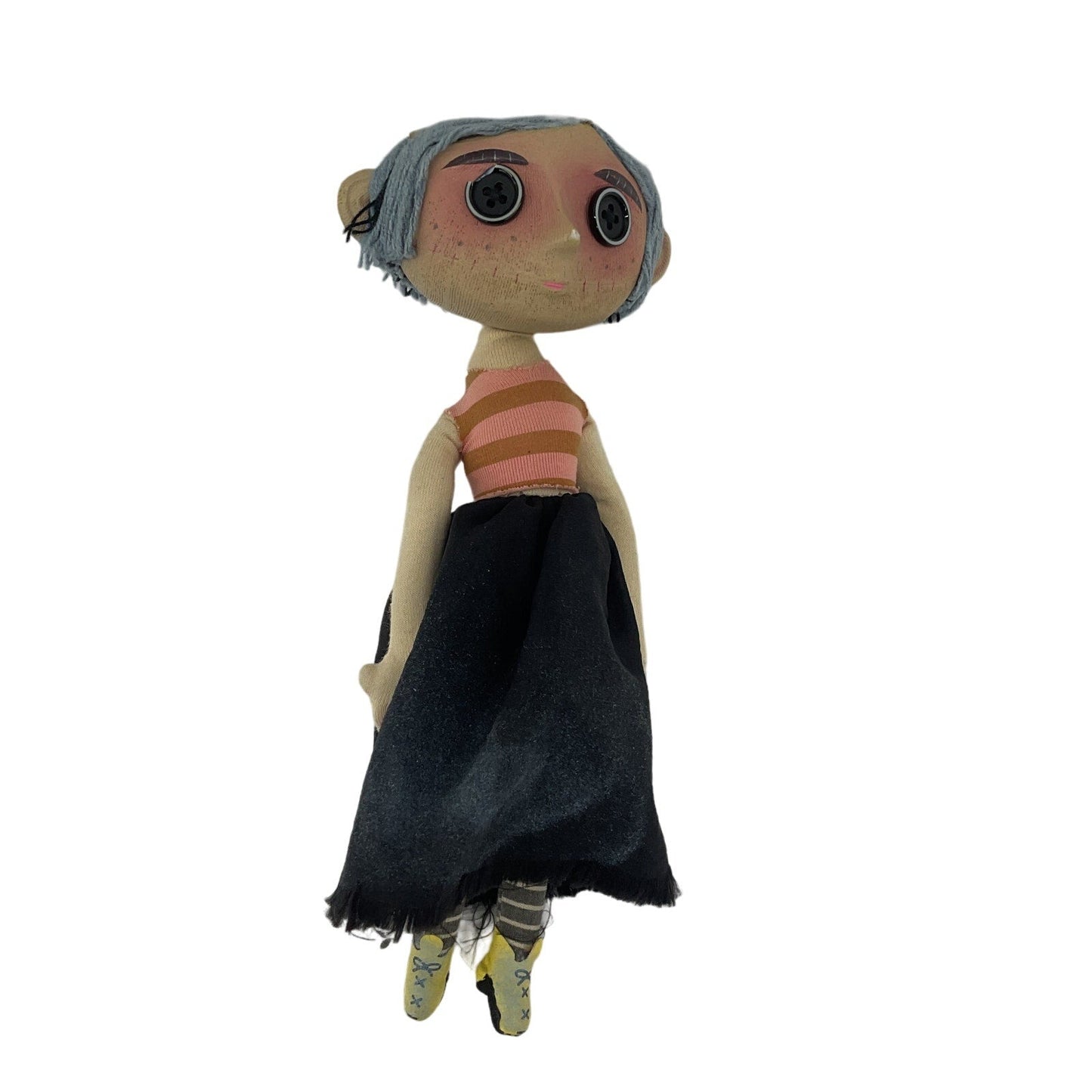 Preowned Coraline Replica Spooky Neil Gaiman Character Artist Doll BROKEN EYE - Warehouse Toys