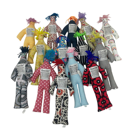 Preowned Dammit Dolls Plush Voodoo Stress Relief Plush Abstract Designs LOT - Warehouse Toys