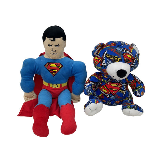 Preowned DC Comics Super Man & Teddy Bear Plush Dolls - Warehouse Toys