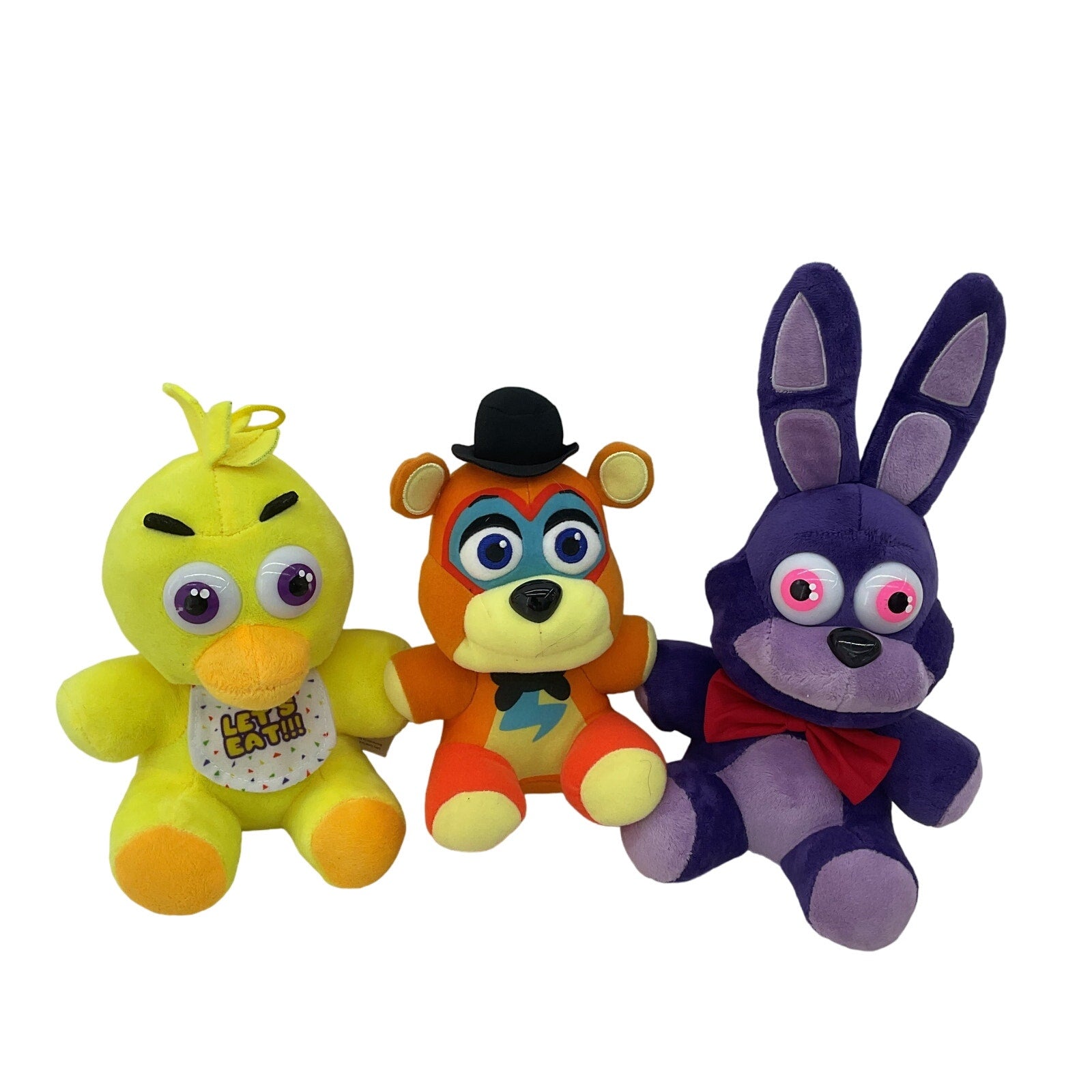 Preowned Five Nights At Freddy's Bonnie Freddie Fazbear Chica Plush Dolls - Warehouse Toys