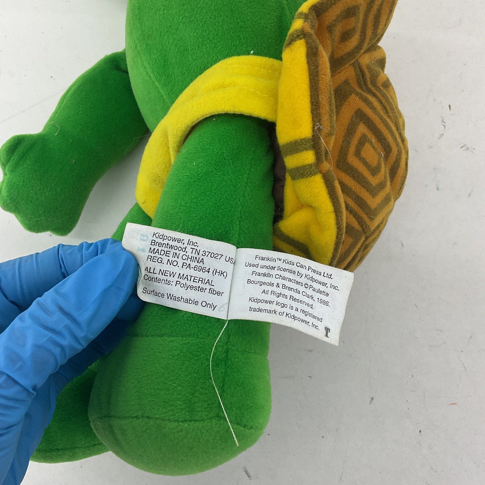 Preowned Franklin the Turtle Green Stuffed Animal Vintage UNTESTED 1990s Plush - Warehouse Toys