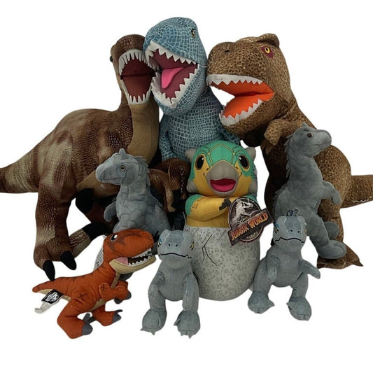 Preowned Jurassic World Park Dinosaur T - Rex Baby Egg Mixed LOT Stuffed Animals - Warehouse Toys