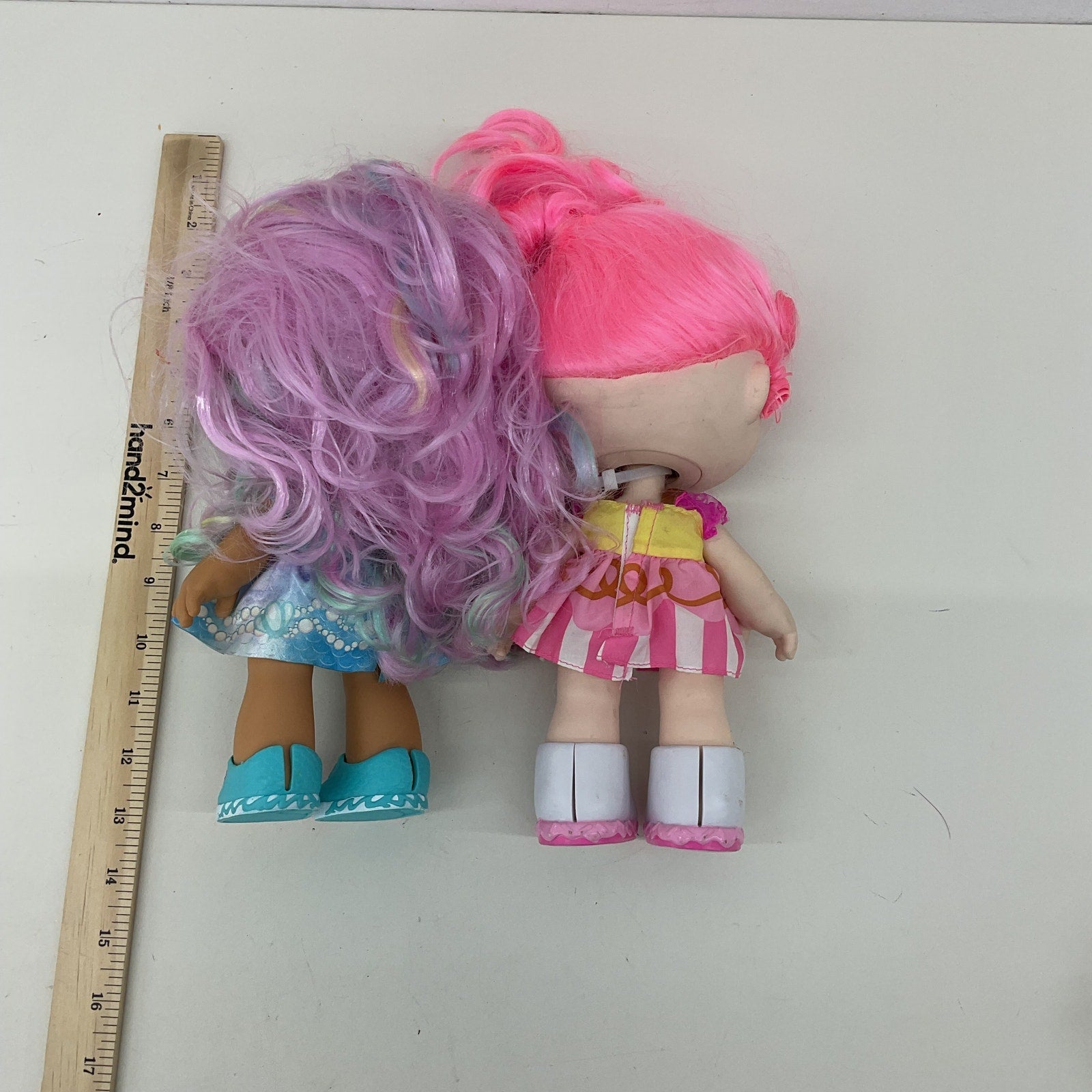 Preowned Kindi Kids Snack Time Friends Play Dolls LOT 2 Pink Hair - Warehouse Toys