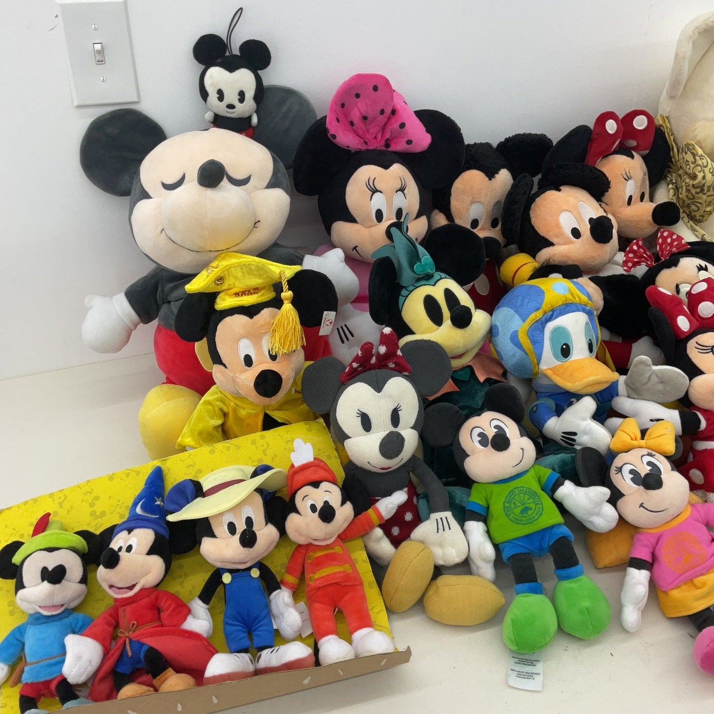 Preowned Large LOT Disney Classic Character Mickey Minnie Donald Plush Dolls - Warehouse Toys