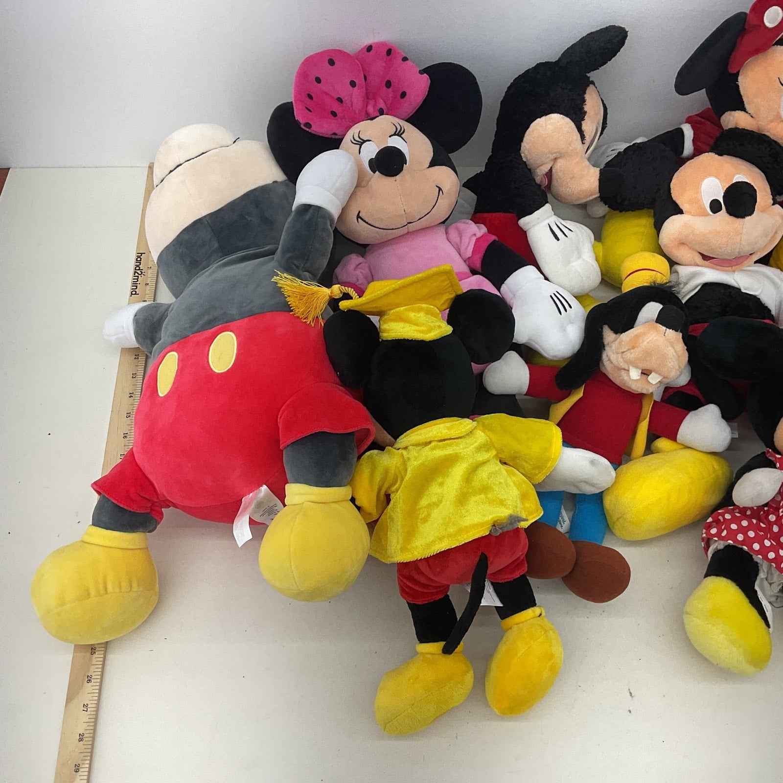 Preowned Large LOT Disney Classic Character Mickey Minnie Donald Plush Dolls - Warehouse Toys