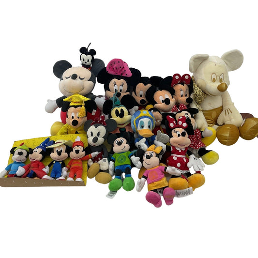 Preowned Large LOT Disney Classic Character Mickey Minnie Donald Plush Dolls - Warehouse Toys